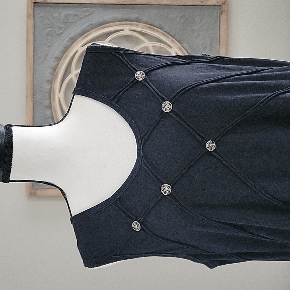 Nannette Keller Made In The‎ USA Black Maxi Dress Women Size Large 100% Cotton